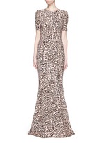 Main View -Click To Enlarge Jaguar print stretch cady gown