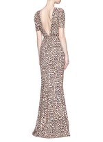 Figure View -Click To Enlarge Jaguar print stretch cady gown