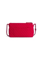 Back View -Click To Enlarge Vintage Chanel embossed quilted cotton zip bag