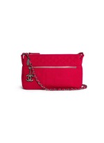 Main View -Click To Enlarge Vintage Chanel embossed quilted cotton zip bag