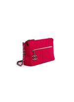 Figure View -Click To Enlarge Vintage Chanel embossed quilted cotton zip bag