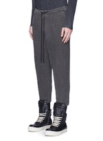 Front View -Click To Enlarge Textured cotton drawstring sweatpants