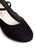 Detail View -Click To Enlarge 'Chiara Mini' holographic butterfly suede toddler Mary Jane flats