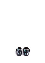 Back View -Click To Enlarge 'Chiara Mini' holographic butterfly suede toddler Mary Jane flats