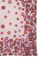 Detail View -Click To Enlarge 'Smack' lips print wool scarf