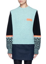 Main View -Click To Enlarge Colourblock geometric intarsia wool blend sweater