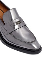 Detail View -Click To Enlarge 'Heath' mirror leather penny loafers