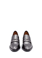 Front View -Click To Enlarge 'Heath' mirror leather penny loafers