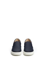 Front View -Click To Enlarge 'Ethan Jones' suede trim tech leather skate slip-ons