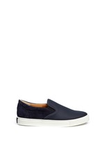 Main View -Click To Enlarge 'Ethan Jones' suede trim tech leather skate slip-ons
