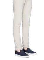 Figure View -Click To Enlarge 'Ethan Jones' suede trim tech leather skate slip-ons