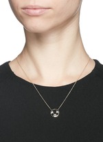 Detail View -Click To Enlarge 'XOXO' diamond 9k yellow gold pendant necklace