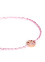 Detail View -Click To Enlarge 'Smitten' 18k rose gold charm cord bracelet