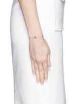 Figure View -Click To Enlarge 'Smitten' 18k rose gold charm cord bracelet