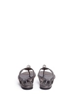 Back View -Click To Enlarge Crystal crown skull metallic leather flip flops
