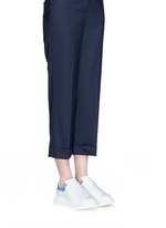 Figure View -Click To Enlarge Chunky outsole leather sneakers