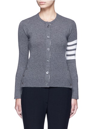 Main View - Click To Enlarge Main View - Click To Enlarge - Thom Browne - Stripe sleeve cashmere cardigan