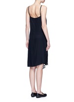 Back View -Click To Enlarge Floral lace silk crepe de Chine dress