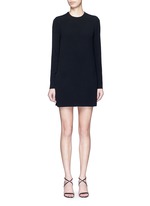 Main View -Click To Enlarge Geometric floral lace back long sleeve dress