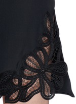 Detail View -Click To Enlarge Guipure lace side split crepe skirt