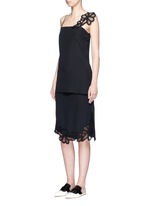 Figure View -Click To Enlarge Guipure lace side split crepe skirt