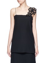 Main View -Click To Enlarge Lace appliqué silk camisole top