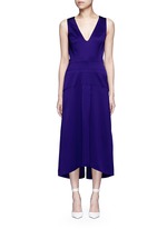 Main View -Click To Enlarge V-neck seamed satin midi dress