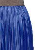 Detail View -Click To Enlarge Metallic waistband plissé pleat jersey skirt