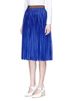 Front View -Click To Enlarge Metallic waistband plissé pleat jersey skirt