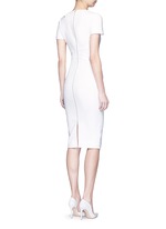 Figure View -Click To Enlarge Curve seam fitted cutout shoulder dress