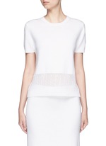 Main View -Click To Enlarge Cable knit trim short sleeve top