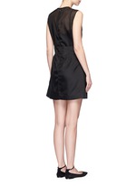 Back View -Click To Enlarge Paperbag waist embroidered gauze dress