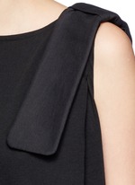 Detail View -Click To Enlarge Bow shoulder jersey tank top