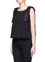 Front View -Click To Enlarge Bow shoulder jersey tank top