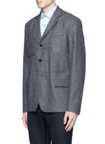 Front View -Click To Enlarge Reversible pinstripe patchwork wool flannel blazer