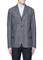 Main View -Click To Enlarge Reversible pinstripe patchwork wool flannel blazer