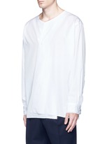 Front View -Click To Enlarge Drape front cotton shirt