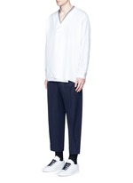 Figure View -Click To Enlarge Drape front cotton shirt