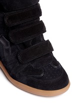 Detail View -Click To Enlarge 'Bekett' padded leather tongue suede sneakers