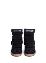 Front View -Click To Enlarge 'Bekett' padded leather tongue suede sneakers