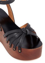 Detail View -Click To Enlarge 'Zia' leather strap clog wedge sandals
