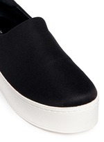 Detail View -Click To Enlarge Twill flatform skate slip-ons