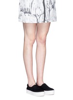 Figure View -Click To Enlarge Twill flatform skate slip-ons