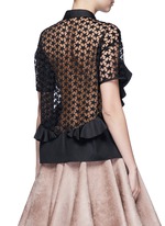 Back View -Click To Enlarge Star embroidery mesh back ruffle shirt