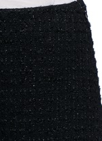 Detail View -Click To Enlarge Metallic tweed virgin wool blend shorts