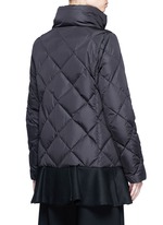 Back View -Click To Enlarge 'Vouglans' diamond quilted peplum hem down jacket