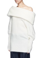 Detail View -Click To Enlarge 'Daze' foldover collar mohair blend sweater