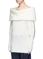 Front View -Click To Enlarge 'Daze' foldover collar mohair blend sweater