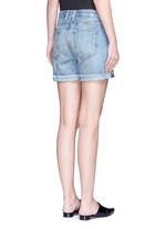 Back View -Click To Enlarge 'The Boyfriend' distressed rolled denim shorts