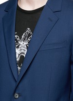 Detail View -Click To Enlarge Slim fit notch lapel wool blazer